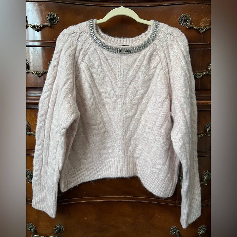 Express Pink Jeweled Sweater